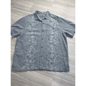 Tommy Bahama Men's Size XL Button Down Shirt Silk Short Sleeve Floral Cascade